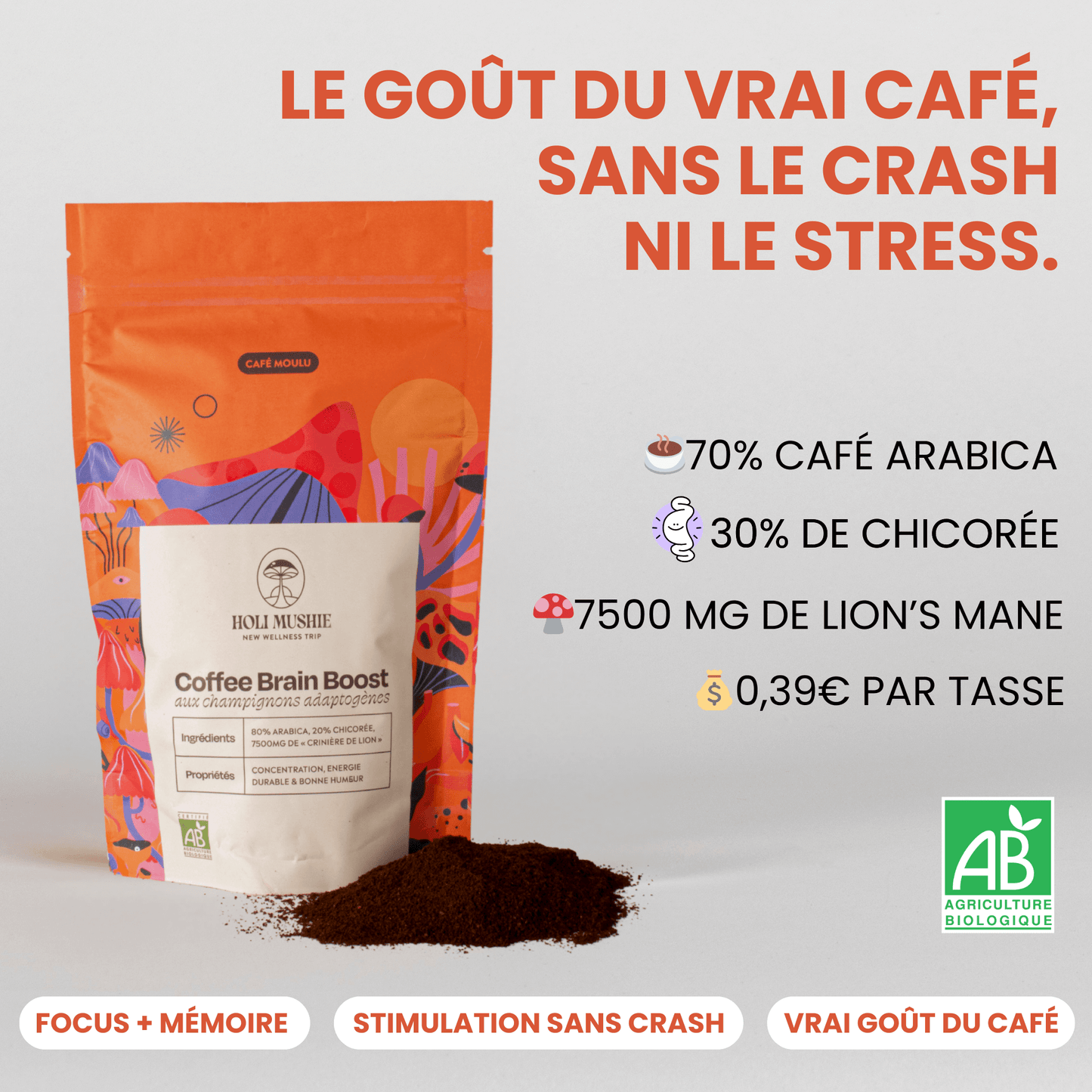 Café adaptogène moulu - PRÉCOMMANDE