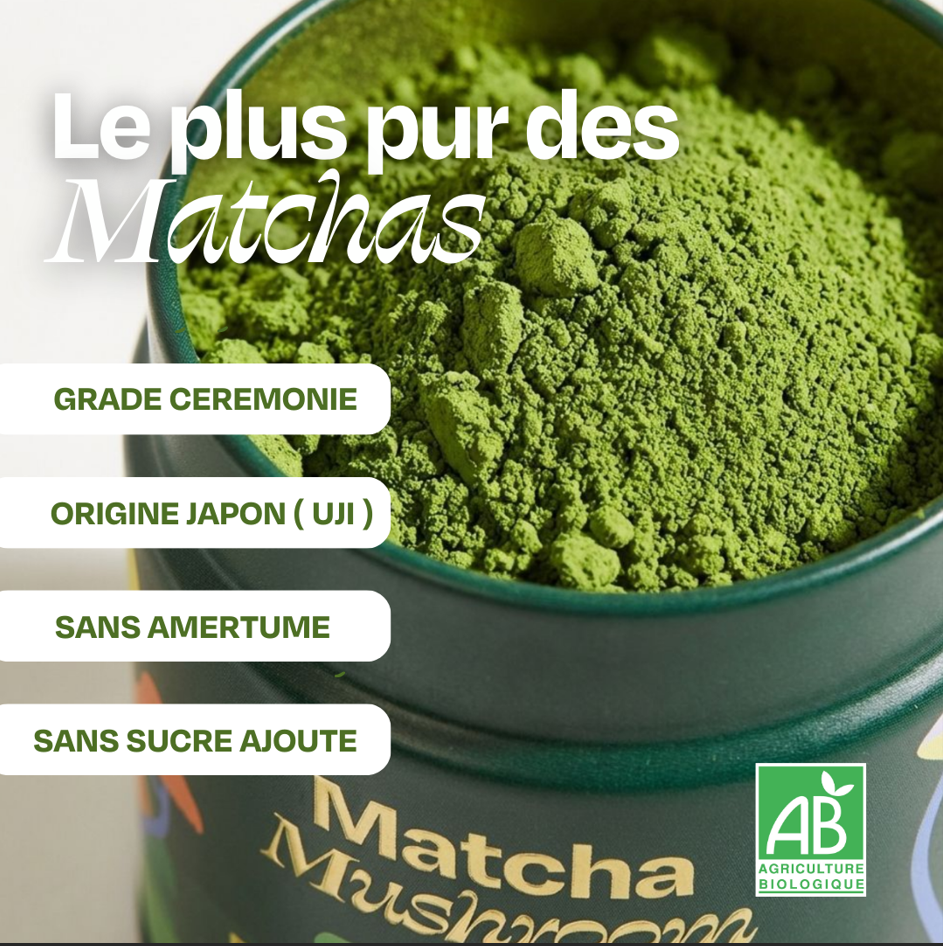 Matcha aux champignons adaptogènes